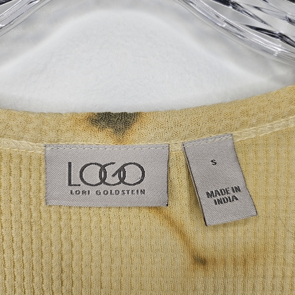 LOGO Waffle Knit Dip Dye Long Sleeve Tunic Top Casual Relaxed Fit Size Small - Picture 7 of 10